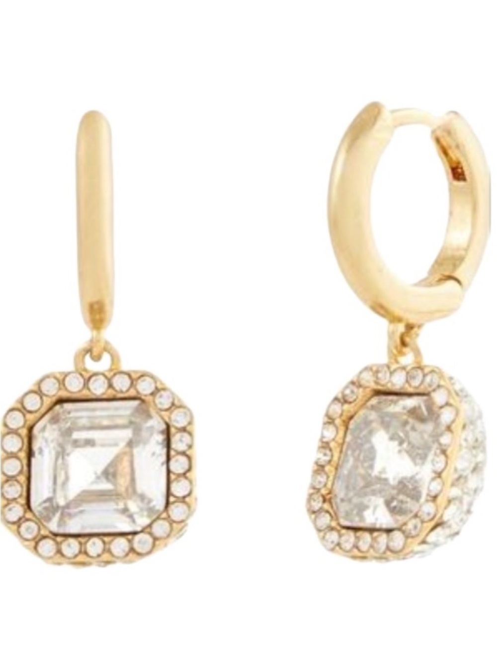 Kate Spade Cz Drop Huggie Hoop Earrings \ NWT